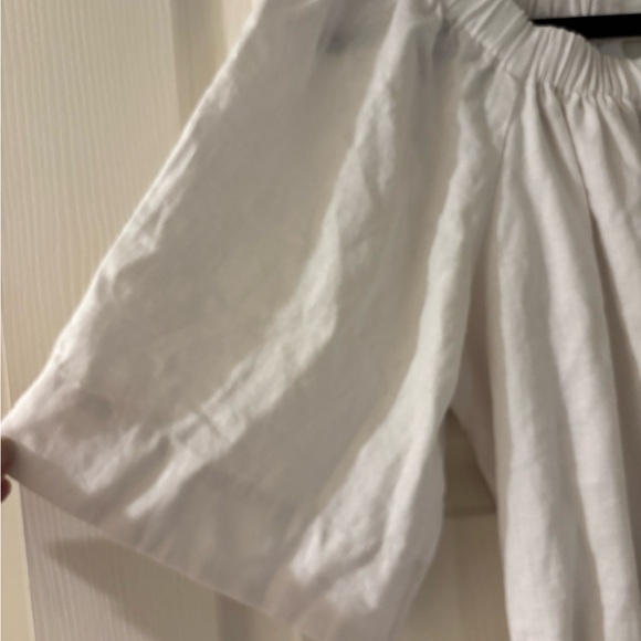 Banana Republic White Off-Shoulder Tie Front Linen Blend Sundress Small - Picture 3 of 8